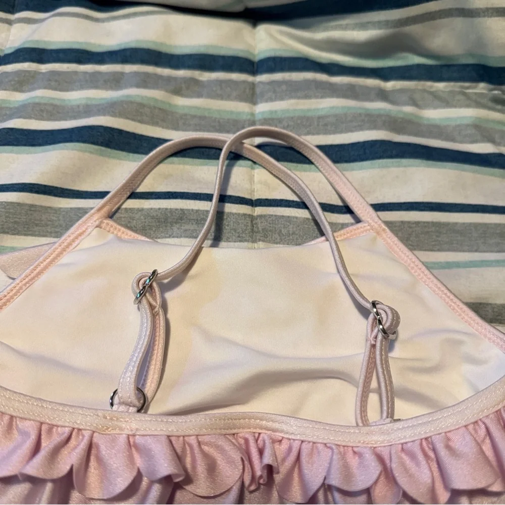 NWT TUTU DU MONDE rainbow rock‎ swimsuit in CRYSTAL PINK MIX 4/5 scalloped